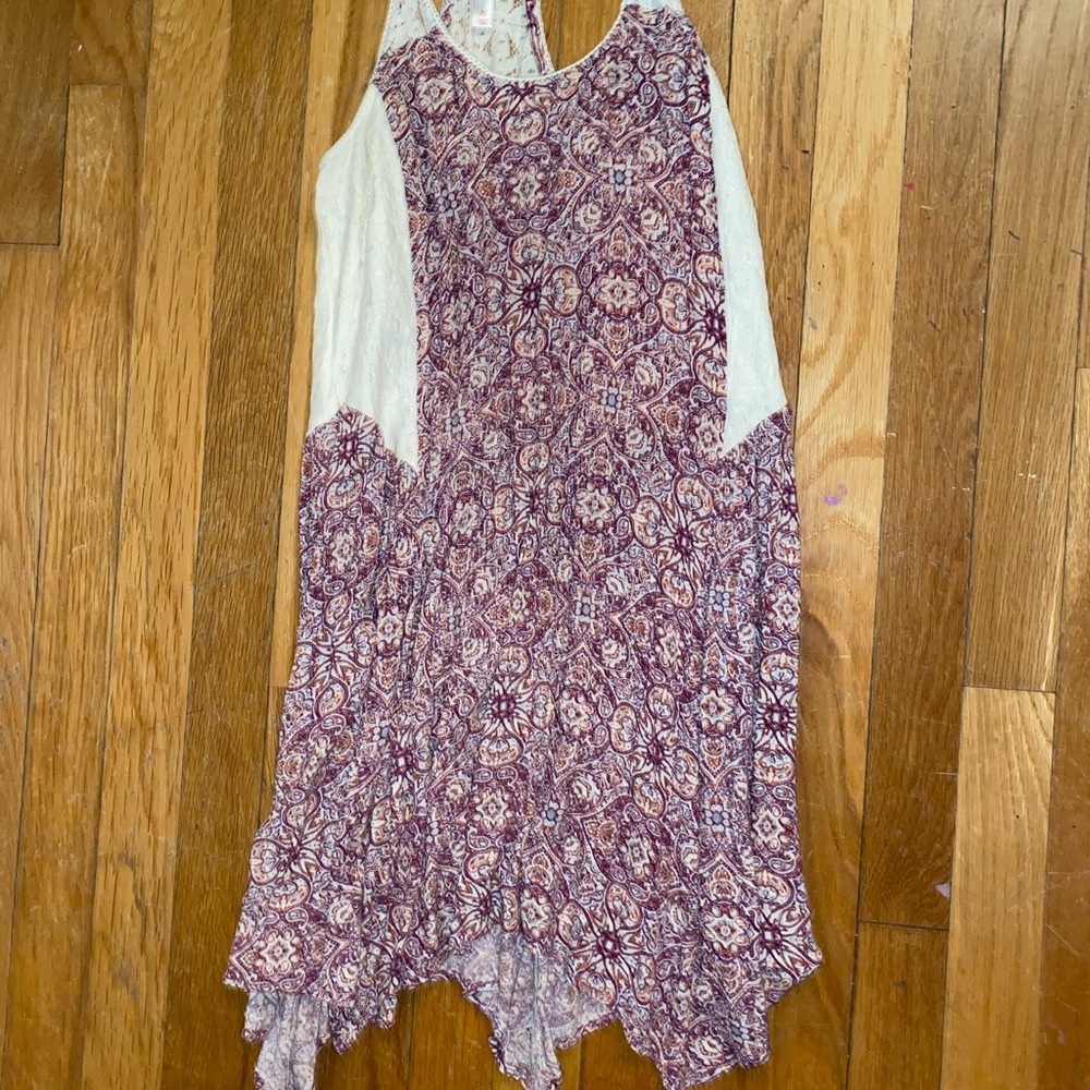 purple printed dress